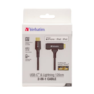 VERBATIM 2IN1 DATA CABLE CTOC+LIGHTNING