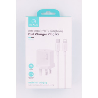 USAMS 20W  Charger withType C to Lightning Cable